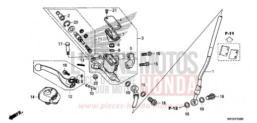 MAITRE-CYLINDRE DE FREIN AVANT CYLINDRE CRF450RXK de 2019